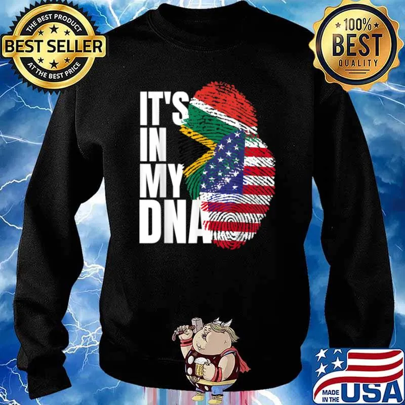 South African And American Mix DNA Heritage Flag Gift Shirt Sweater