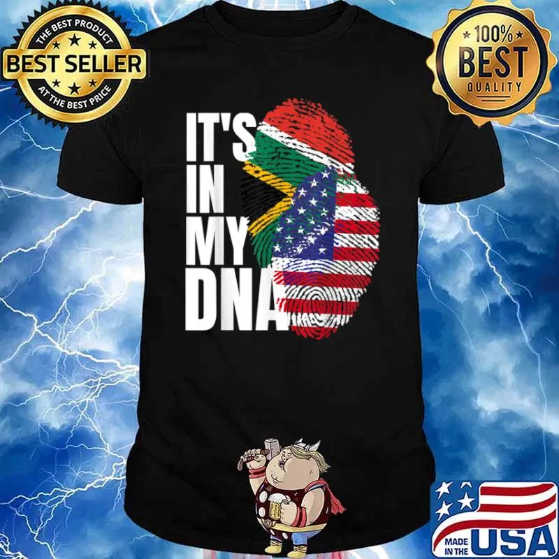 South African And American Mix DNA Heritage Flag Gift Shirt