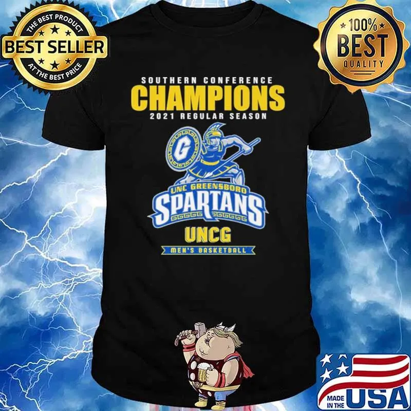 Southern Conference Champions 2021 Regular Season Unc Greensboro Spartans Men’s Basketball Shirt