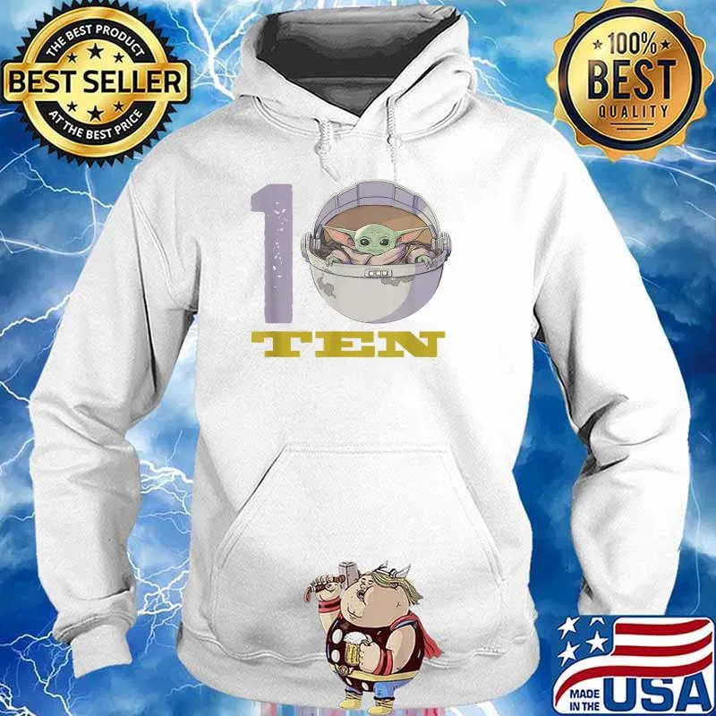 Star Wars The Mandalorian 10th Birthday Baby Yoda Shirt Hoodie