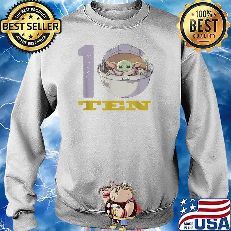 Star Wars The Mandalorian 10th Birthday Baby Yoda Shirt Sweater
