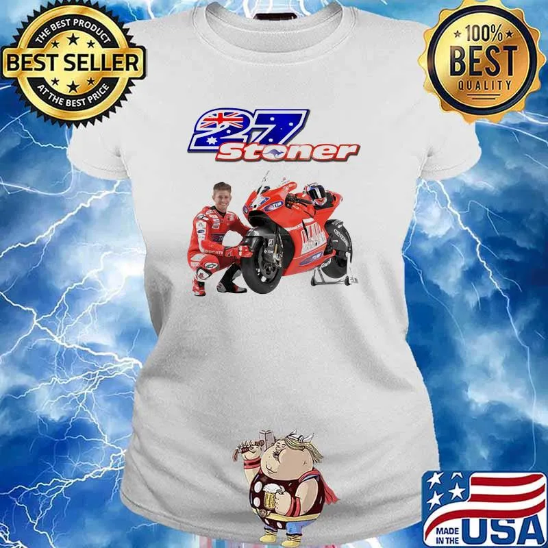 Stoner Ducati 27 Mountain Motorcycle Shirt Ladies tee