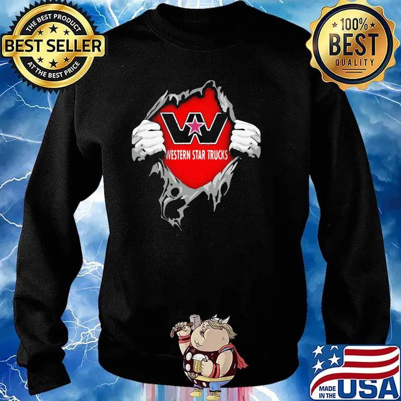 Superhero With Western Star Trucks Logo Shirt Sweater