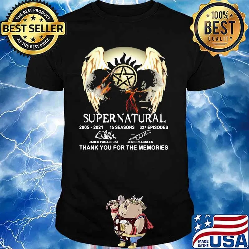 Supernatural 2005 2021 15 Seasons Thank You For The Memories Signatures Shirt