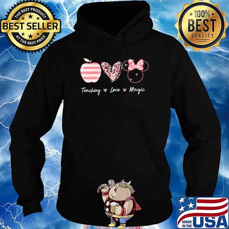 Teaching Love Magic Apple Heart Leopard Disney Shirt Hoodie