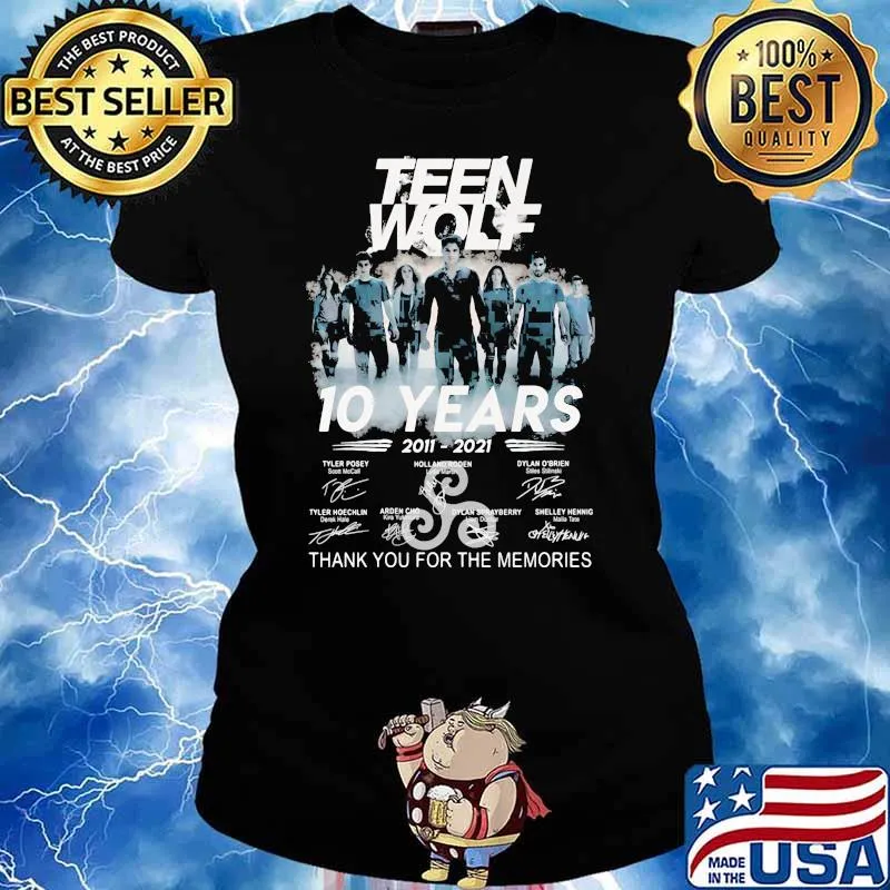Teen Wolf 10 Years 2011 2021 Thank You For The Memoris Signature Shirt Ladies tee