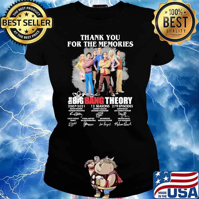 Thank You For The Memories The Big Bang Theory 2007 2021 Signature Shirt Ladies tee