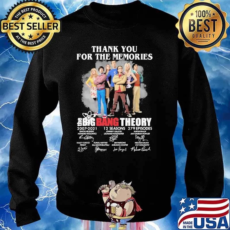 Thank You For The Memories The Big Bang Theory 2007 2021 Signature Shirt Sweater