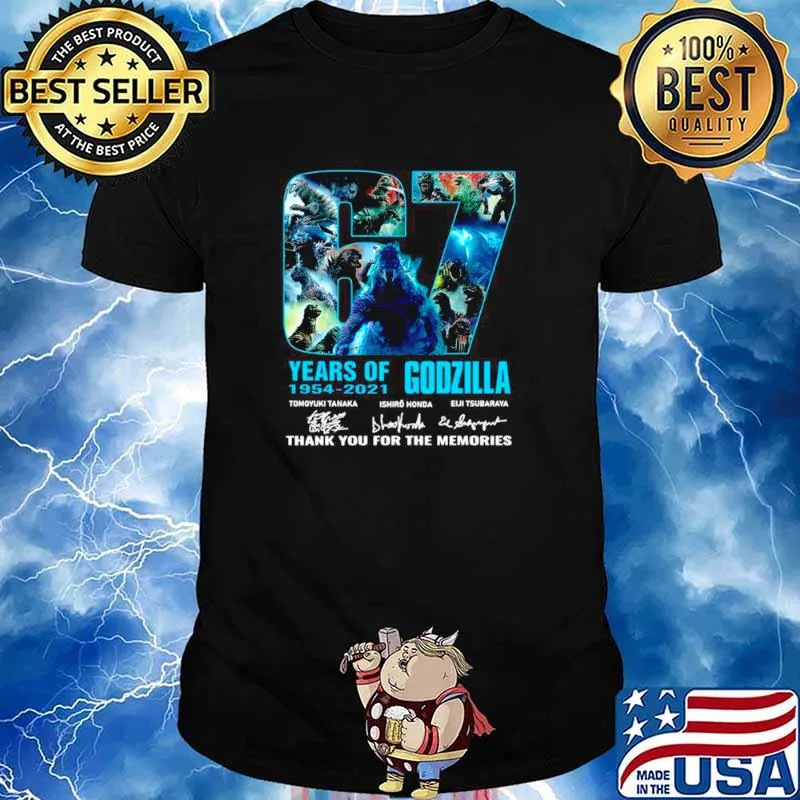 The Godzilla 67 Years 1954 2021 Signatures Thank You For The Memories shirt