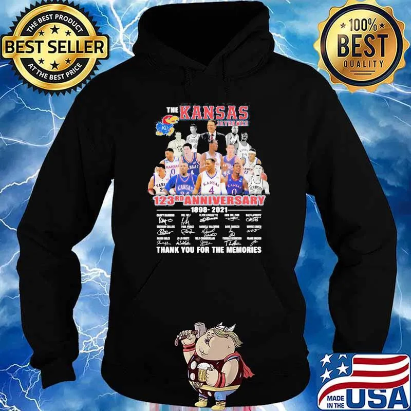 The Kansas Jayhawks 123rd Anniversary 1890 2021 Thank You For The Memories Signature Hoodie