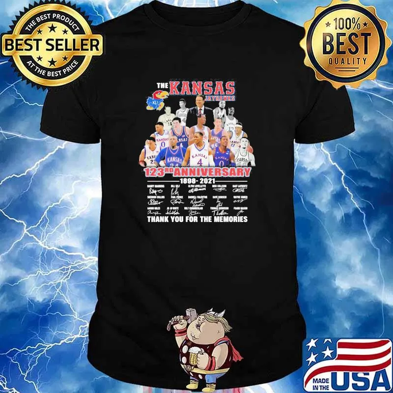 The Kansas Jayhawks 123rd Anniversary 1890 2021 Thank You For The Memories Signature shirt