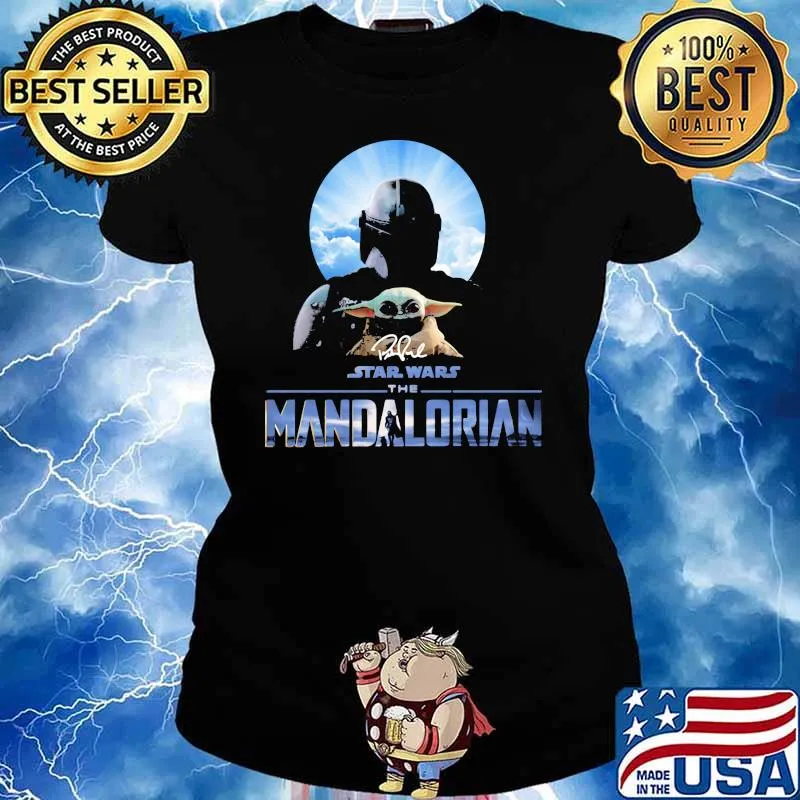 The Mandalorian Star War Baby Yoda Signature Shirt Ladies tee