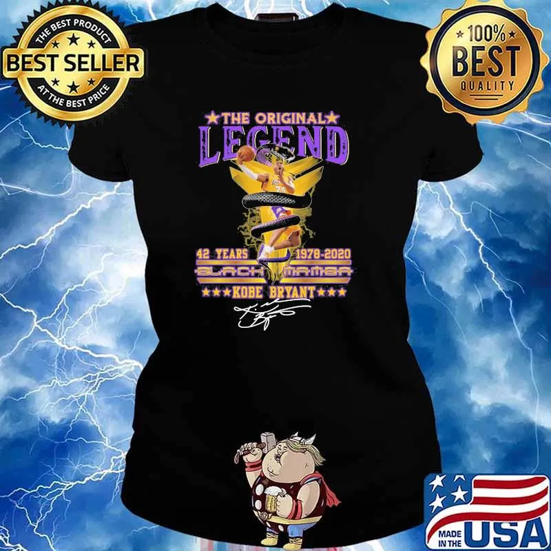The Original legend 42 years 1978 2020 blach mamba kobe bryant signature Ladies tee