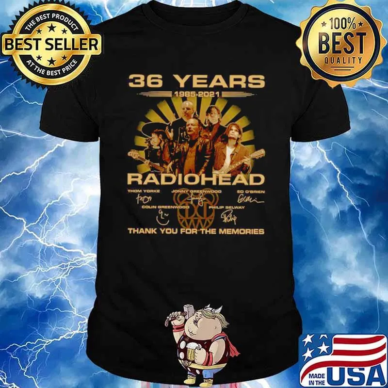 The Radiohead 36 Years 1985 2021 Signatures Thank You For The Memories shirt