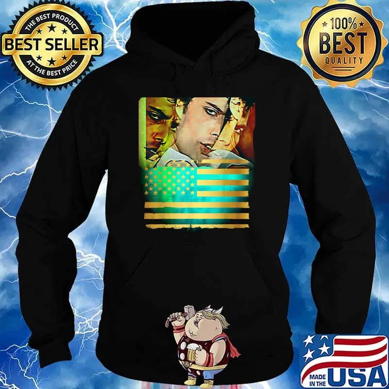 Triple Glaring Eyes on Golden Flag Patriotic Shirt Hoodie