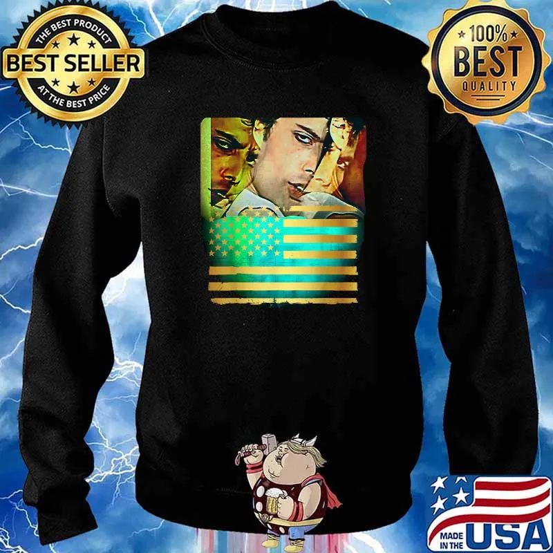 Triple Glaring Eyes on Golden Flag Patriotic Shirt Sweater
