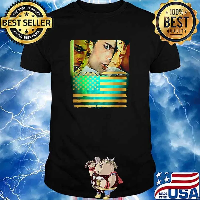 Triple Glaring Eyes on Golden Flag Patriotic Shirt