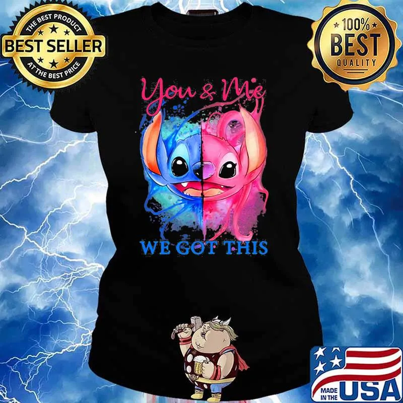 You And Me We Got This Stitch Blue Pink Shirt Ladies tee