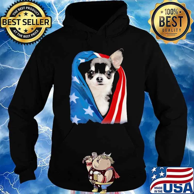 American flag Love Chihuahua Shirt Hoodie