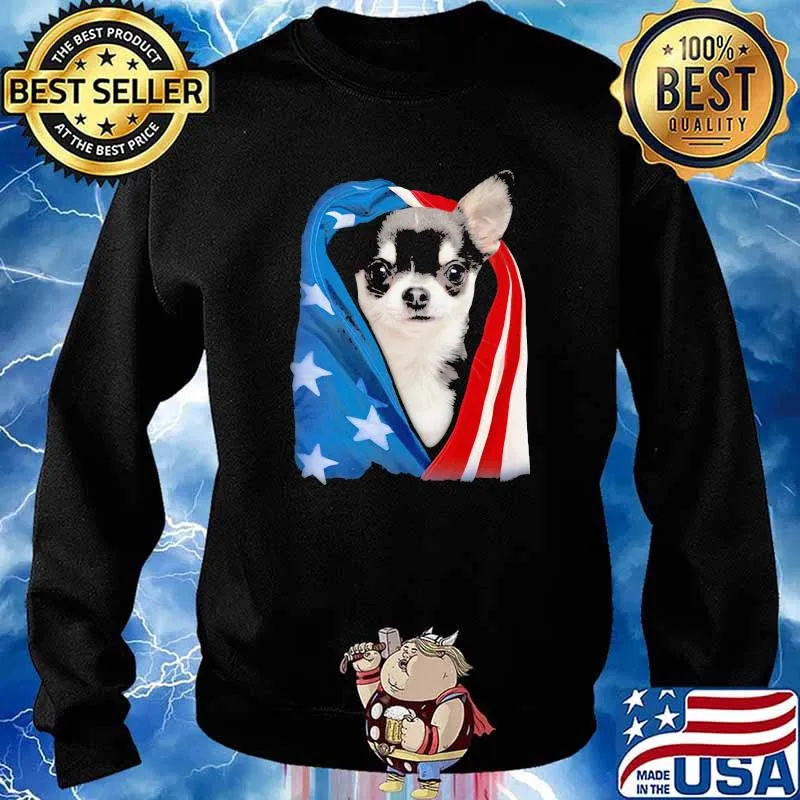 American flag Love Chihuahua Shirt Sweater