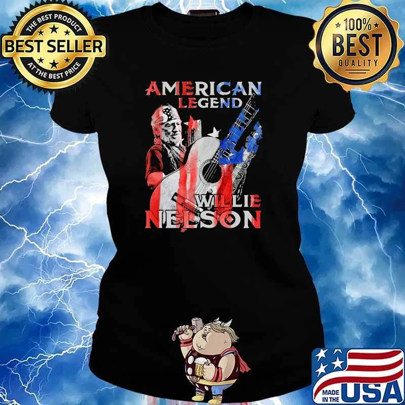 American Legend Willie Nelson Flag Shirt Ladies tee