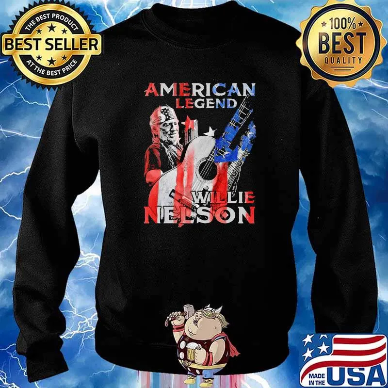 American Legend Willie Nelson Flag Shirt Sweater