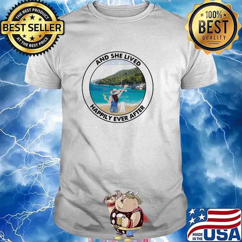 And She Lived Happily Ever after Bichon Beach Shirt