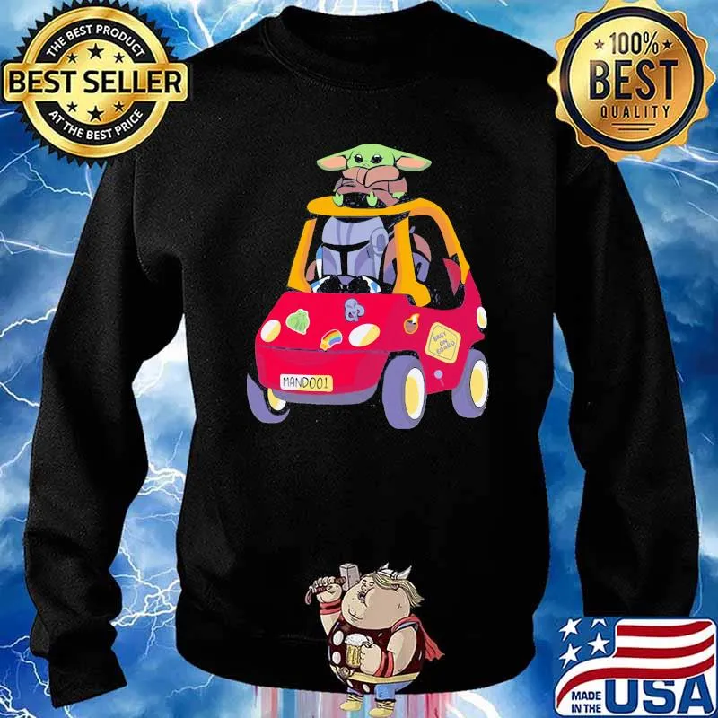Baby on board the mandalorian driving car yoda Sweater