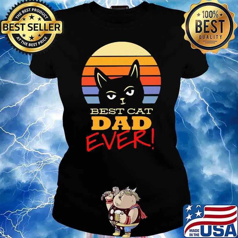 Best Cat Dad Ever Vintage Shirt Ladies tee