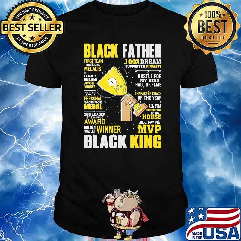 Black father black king winner cup shirt