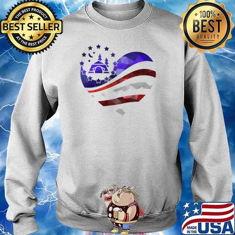 Camping Love Flag American Heart Shirt Sweater