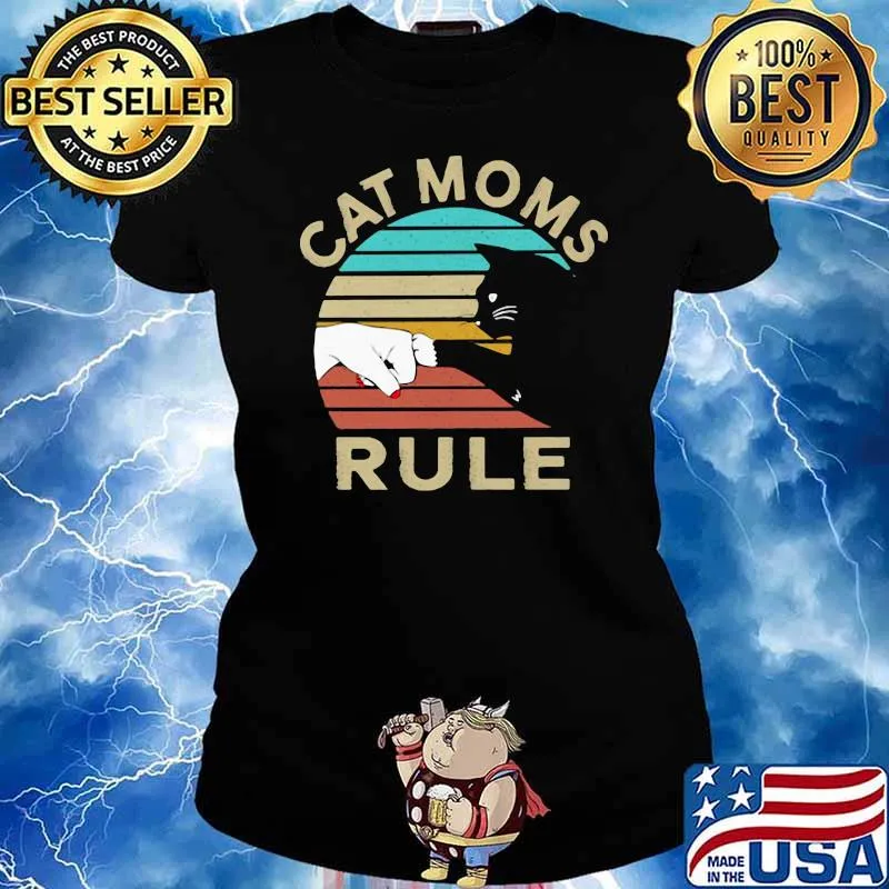 Cat Mom Rule Vintage Shirt Ladies tee