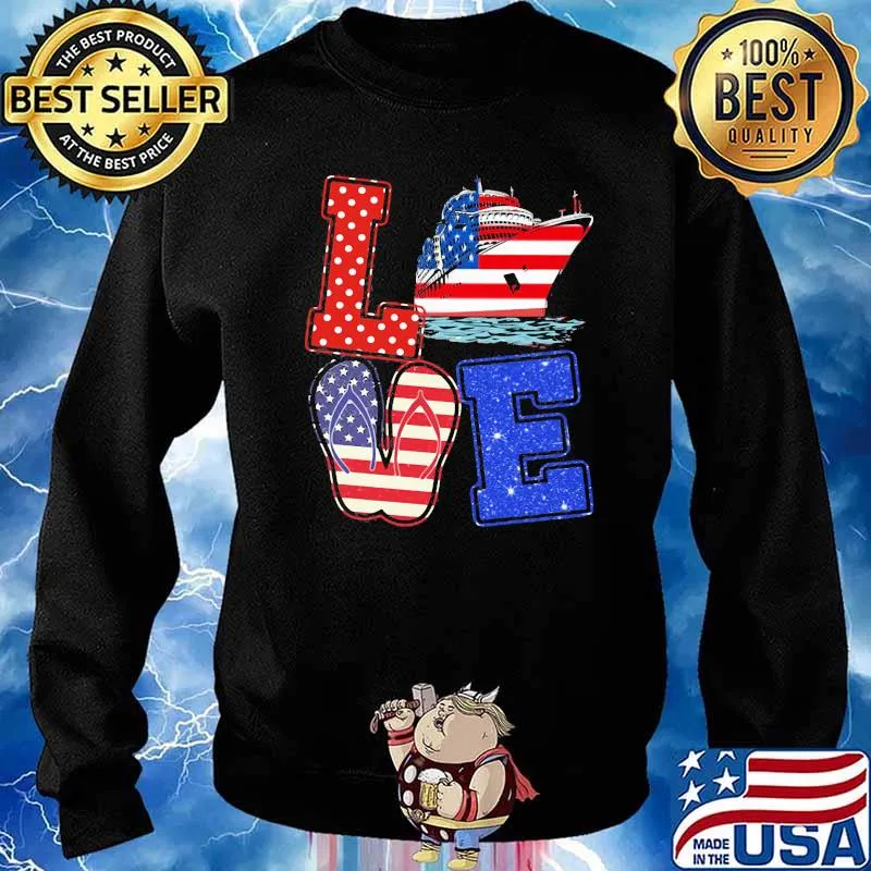 Cruising Love Flag American Shirt Sweater
