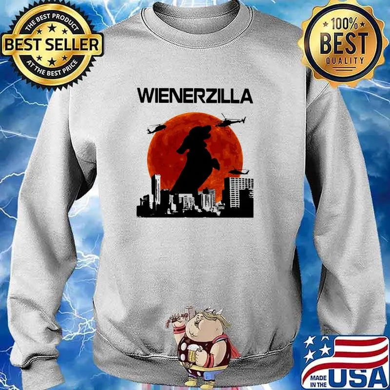 Dachshund Wienerzilla Helicopter Blood Moon Shirt Sweater