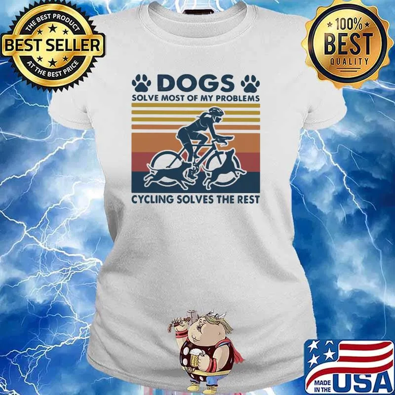 Dogs Solve Most Of My Problems Golf Solves The Rest Bicycle Vintage Shirt Ladies tee