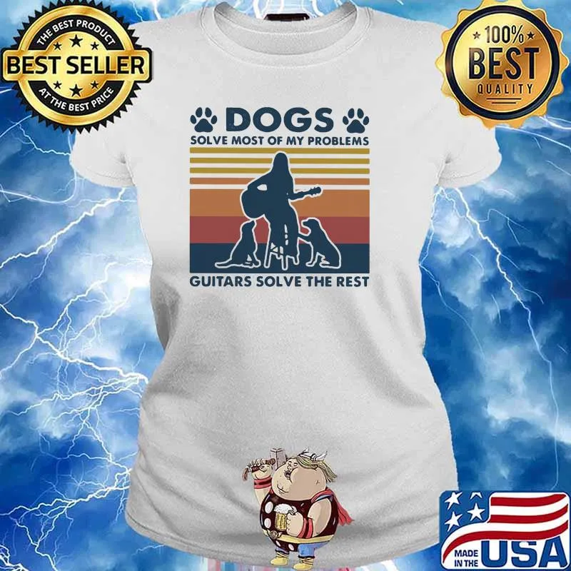 Dogs Solve Most Of My Problems Golf Solves The Rest Guitar Vintage Shirt Ladies tee