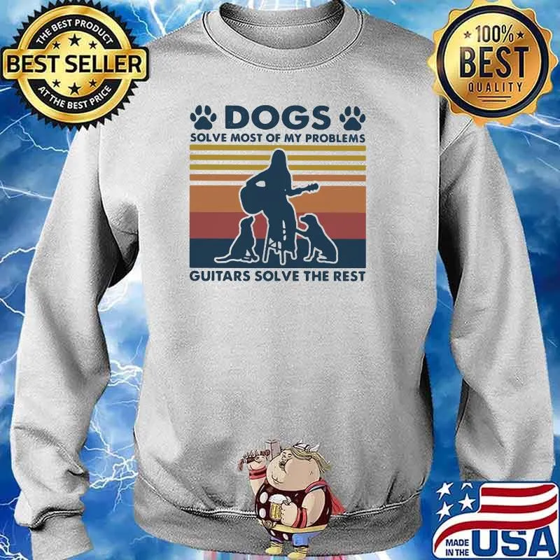 Dogs Solve Most Of My Problems Golf Solves The Rest Guitar Vintage Shirt Sweater