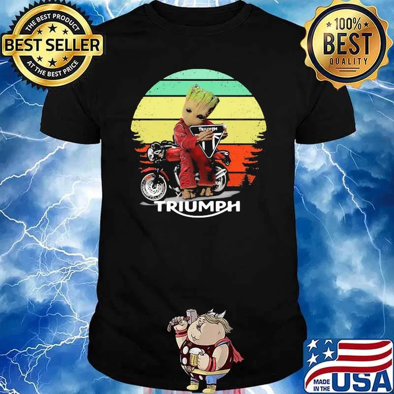 Groot hug Triumph Motor logo vintage shirt