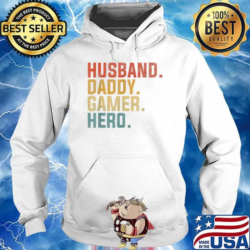 Husband Daddy Gamer Hero Vintage Shirt Hoodie