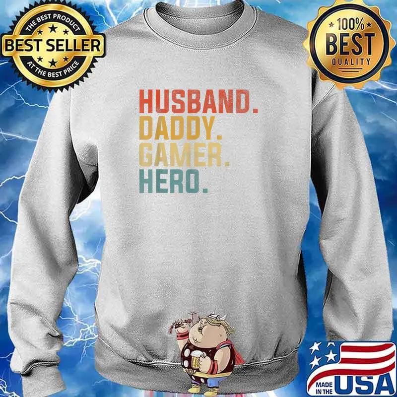Husband Daddy Gamer Hero Vintage Shirt Sweater