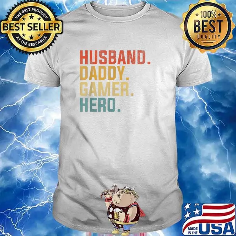Husband Daddy Gamer Hero Vintage Shirt