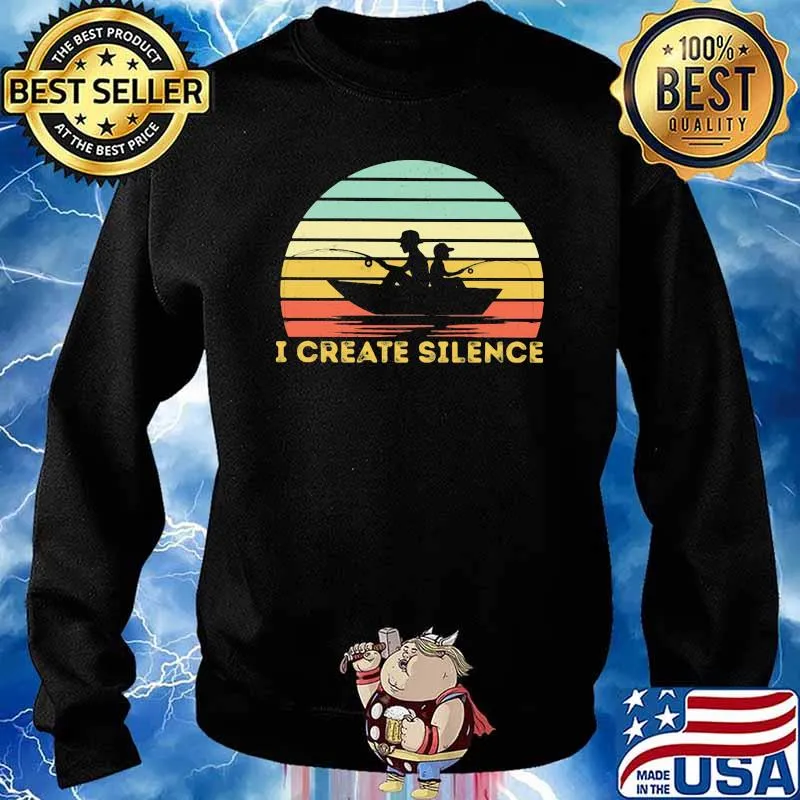 I Create Silence Fishing Vintage Sweater