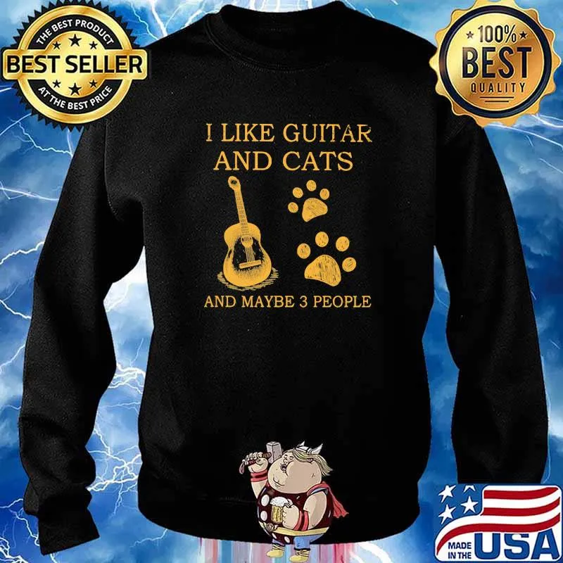 I Like Guitar And Cats And Maybe 3 People Shirt Sweater