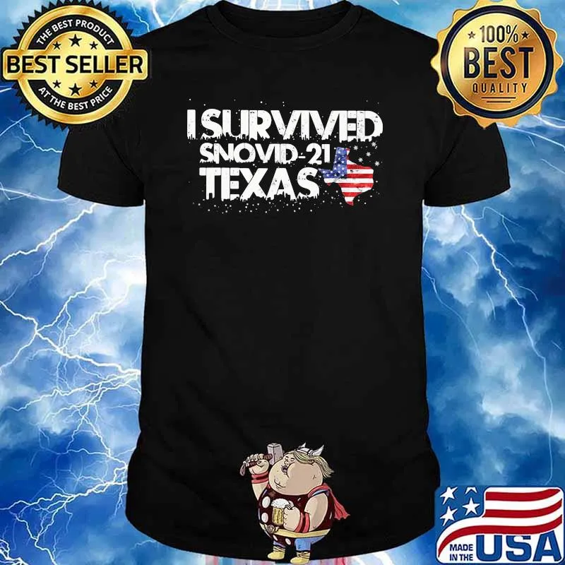 I Survived Snovid-21 Texas American Flag Shirt