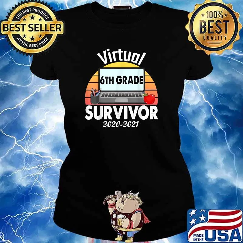 I Survived Virtual School 6th Grade Survivor 2020-2021 Vintage Shirt Ladies tee