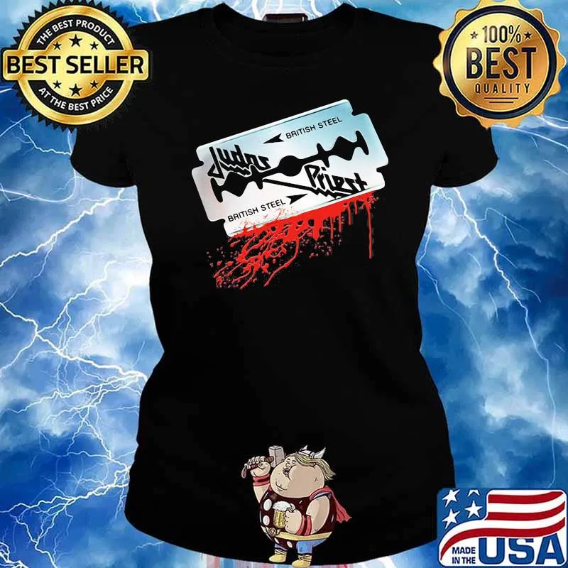 Judas priest baritish steel razor Ladies tee