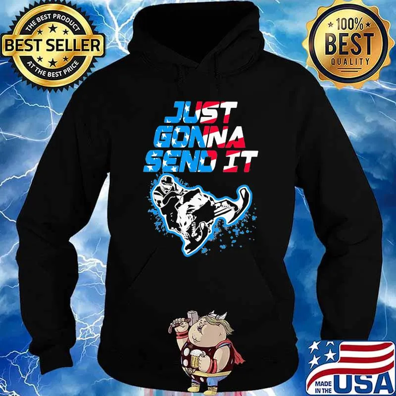 Just Gonna Send It Snowmobile American Flag Shirt Hoodie