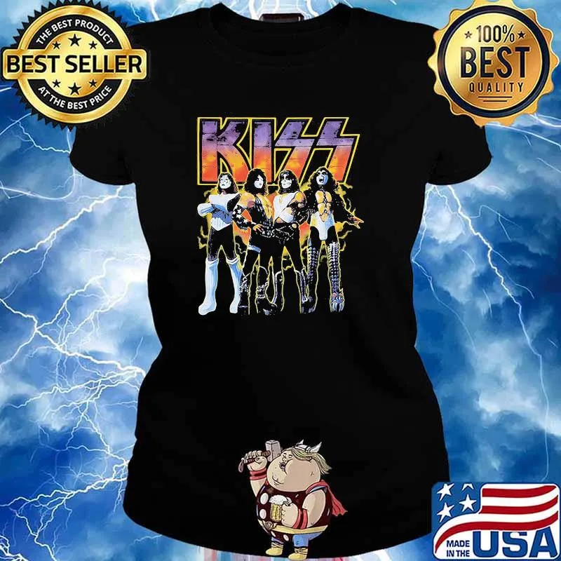 Kiss band rock music Ladies tee