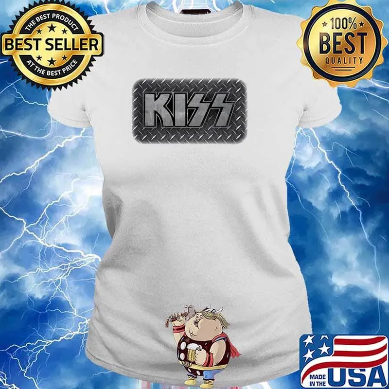 Kiss Rock And Roll Music american new girls Ladies tee