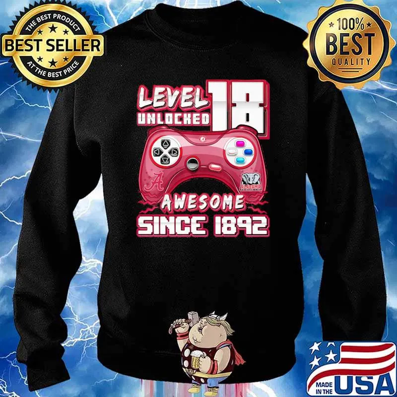 Level 18 unlocked awesome since 1892 alabama crimson video game Sweater